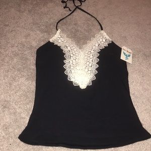 Tankini black and lace top size small
